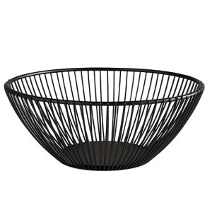APS „SVART” okrągły metalowy kosz siatkowy, mocny Ø 20 cm x H: 8 cm, na pieczywo, owoce, warzywa, z możliwością układania w stos, czarny, można myć zmywarce APS „SVART” okrągły metalowy kosz siatkowy, mocny Ø 20 cm x H: 8 cm, na pieczywo, owoce, warzywa, z możliwością układania w stos, czarny, można myć zmywarce
