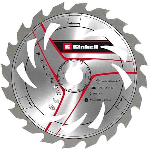 Einhell oryginalny brzeszczot do piły tarczowej 165 x 20 (akcesoria piły, Ø mm, uchwyt ząbkowanych zębów, szerokość cięcia 1,6 ręcznych pił tarczowych i głębinowych) - obrazek 1