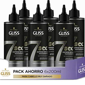 Schwarzkopf Gliss Express Leczenie 7 sekund Ultimate Repair 6 sztuk 200 ml (1,200 dla intensywnej jasności i naprawy tak mocny jak Maska w zaledwie