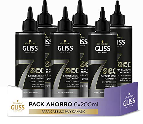 Schwarzkopf Gliss Express Leczenie 7 sekund Ultimate Repair 6 sztuk 200 ml (1,200 dla intensywnej jasności i naprawy tak mocny jak Maska w zaledwie Schwarzkopf Gliss Express Leczenie 7 sekund Ultimate Repair 6 sztuk 200 ml (1,200 dla intensywnej jasności i naprawy tak mocny jak Maska w zaledwie