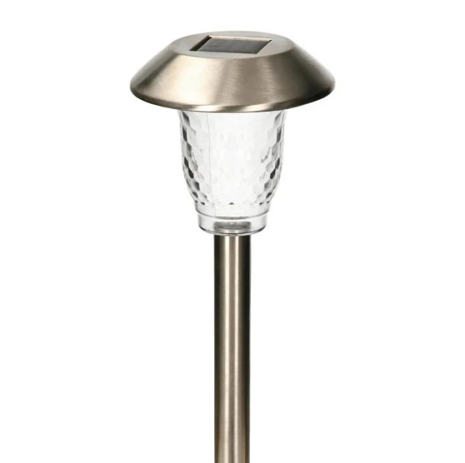 Lampa solarna ogrodowa CRYSTALS wbijana LED srebrna oświetelnie ścieżki CPD‑002 MK MEGAKABEL - obrazek 2