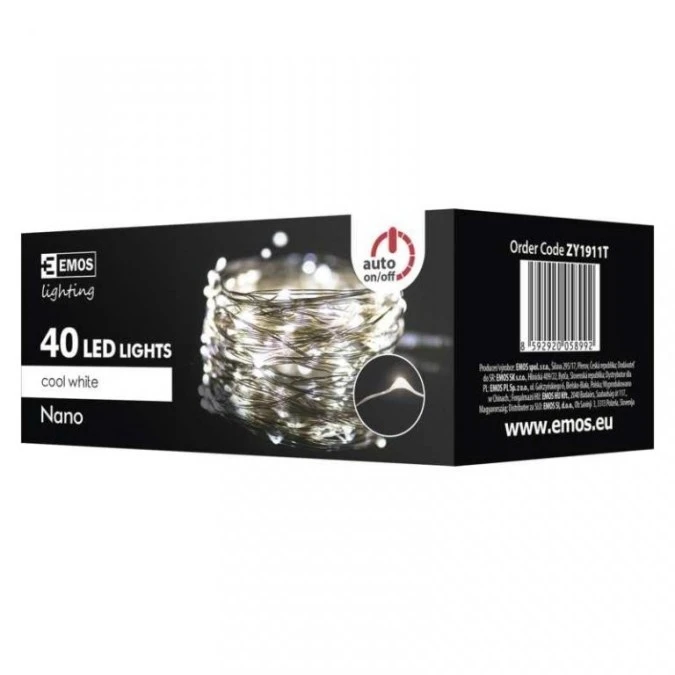 Lampki choinkowe XMAS nano TIMER 2,4W 40LED 4m IP44 ciepły biały D3AC02 - obrazek 3