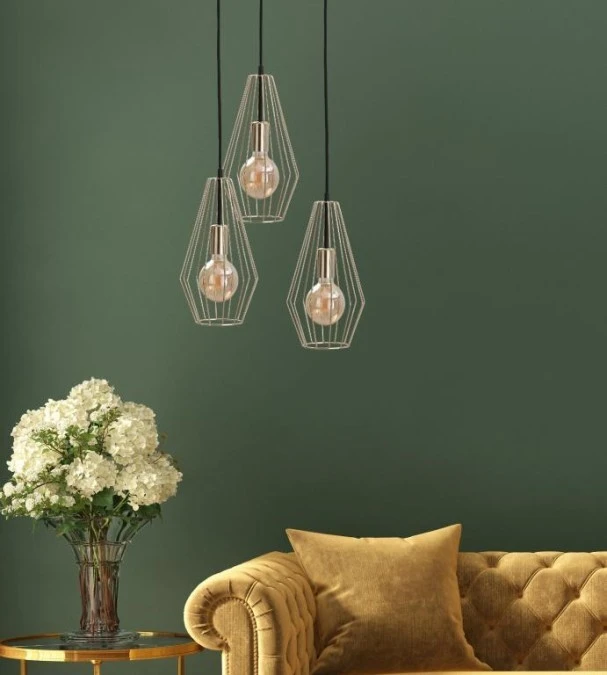 Lampa wisząca loftowa 3x E27 GEO GOLD - obrazek 3