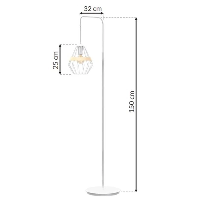 Lampa stojąca CLIFF WHITE 1xE27 MLP5522 Milagro - obrazek 1