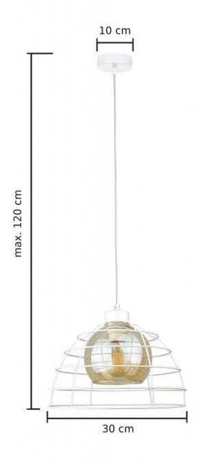 Lampa wisząca loftowa nowoczesna 1xE27 IDAGO NEW WHITE - obrazek 3