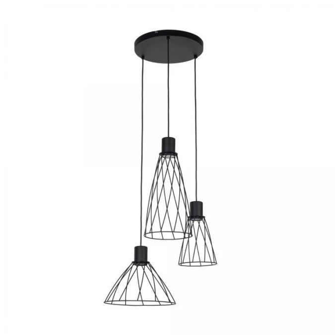 Lampa wisząca MODESTO czarna z trzema zwisami na okrągłej rozecie 10187 TK Lighting - obrazek 1