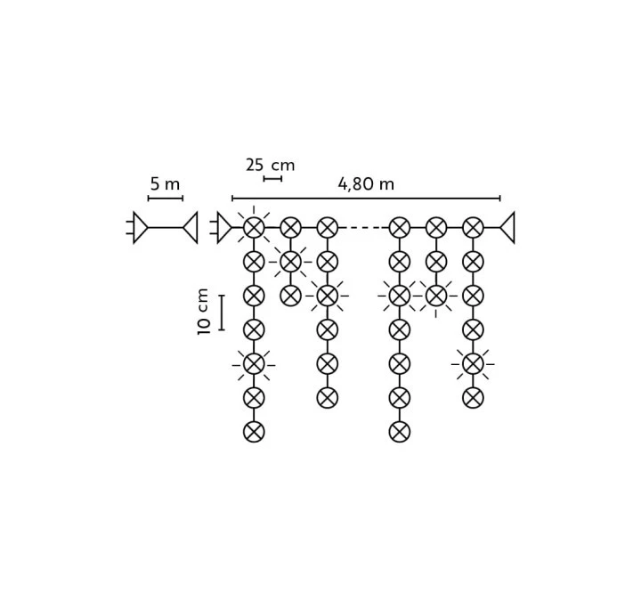 Lampki Bulinex 100led niebieskie 4,80m kurtyna sople flesz - obrazek 3