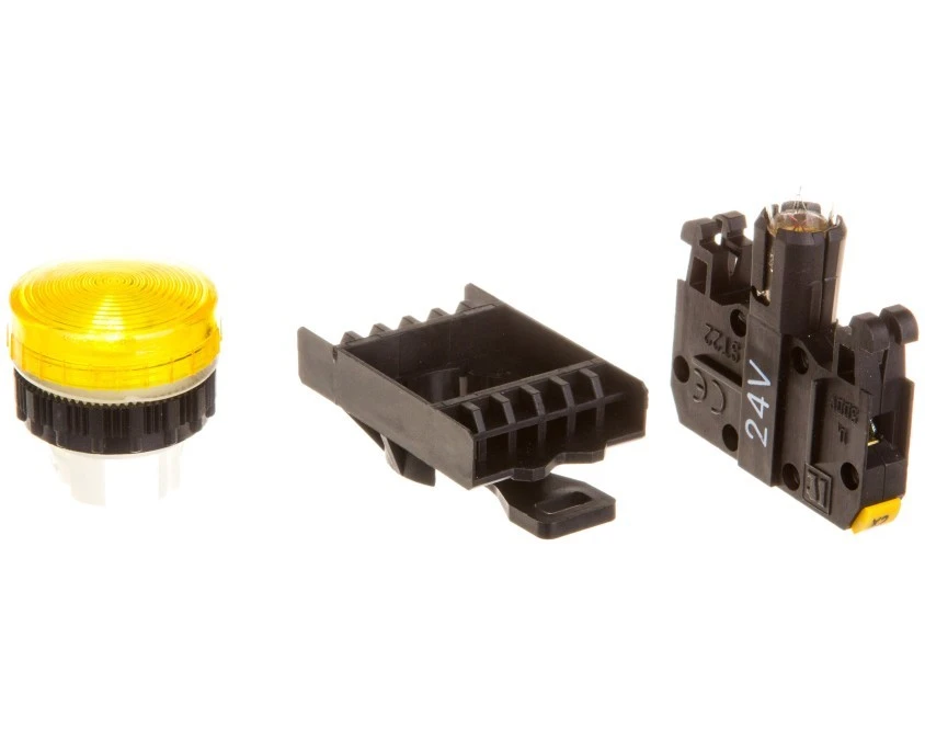 Lampka sygnalizacyjna 22mm żółta 24V AC/DC ST22‑LG‑24‑BA9S. - obrazek 2