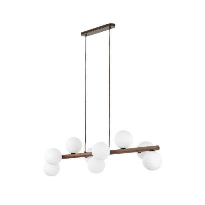 Lampa wisząca do salonu z dziewięcioma szklanymi kloszami ESTERA WOOD ORZECH 10273 TK Lighting - obrazek 1