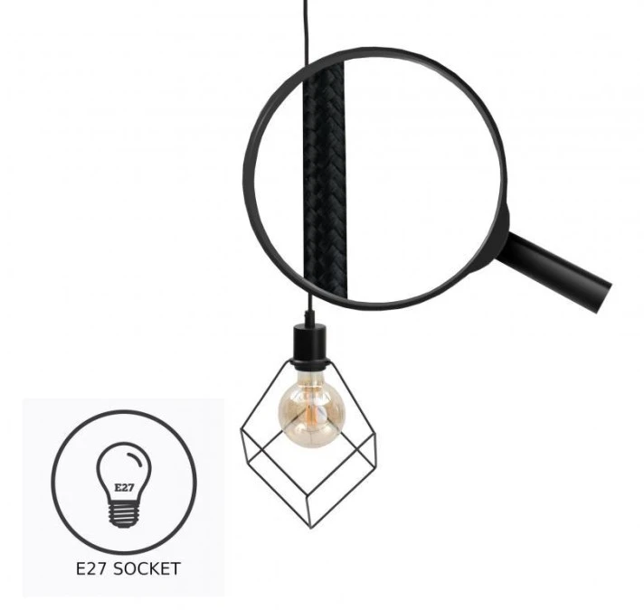 Lampa wisząca loftowa 5xE27 RUBEN BLACK - obrazek 3