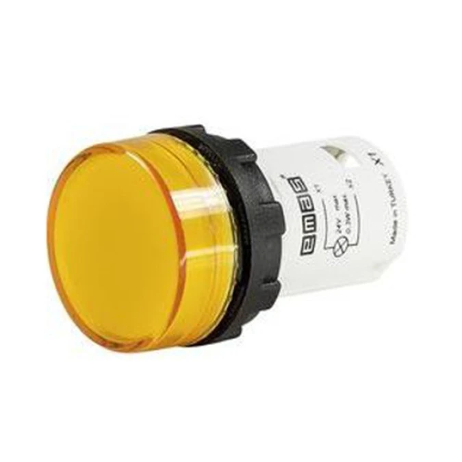 Lampka sygnalizacyjna MB z LED, monoblok, 230V AC, płaski klosz, żółta T0‑MBSD220S - obrazek 3