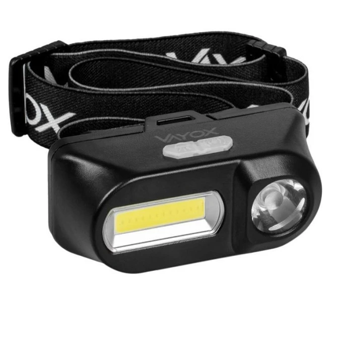 Latarka akumulatorowa czołowa 250lm XPE + COB VA0175 VAYOX - obrazek 1