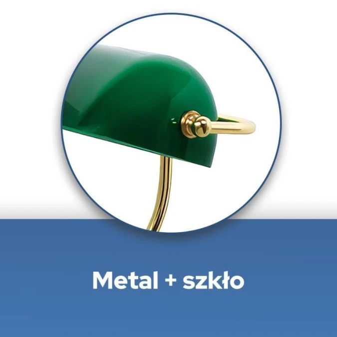 Lampa stolowa/ bankierska, E27, IP20, zielona SIMGE HOROZ - obrazek 3