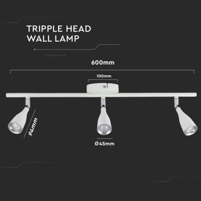 Lampa Ścienna LED 13.5W W 1260lm 4000K IP20 Biały 218272 - obrazek 2