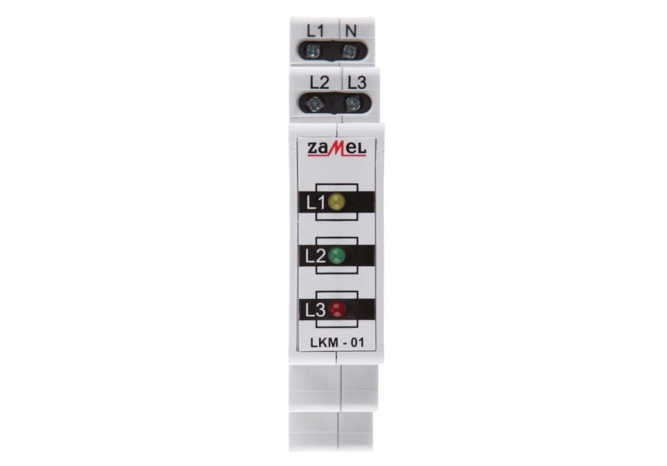 Lampka modułowa 3‑fazowa czerwona/zielona/żółta 230‑400V AC LKM‑01‑40 EXT10000039 - obrazek 1