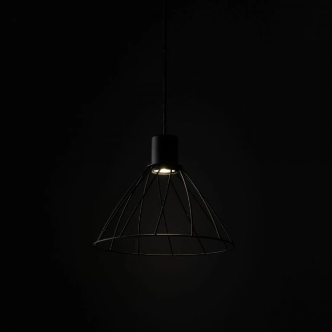 Lampa wisząca MODESTO BLACK pojedyncza z szerokim drucianym kloszem na GU10 10160 TK Lighting - obrazek 2