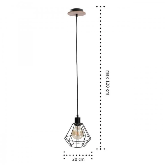 Lampa wisząca loftowa 1xE27 ATWOOD - obrazek 2