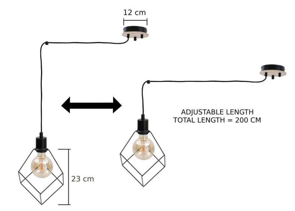 Lampa wisząca loftowa 3x E27 RUBEN WOOD - obrazek 2