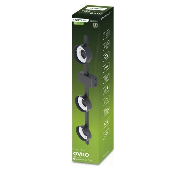 Lampa Sufitowa LUMILED OVILO Oprawa Halogenowa LED 3x GX53 Spot Kinkiet Reflektor Ścienna 3 Lata Gwarancji - obrazek 2