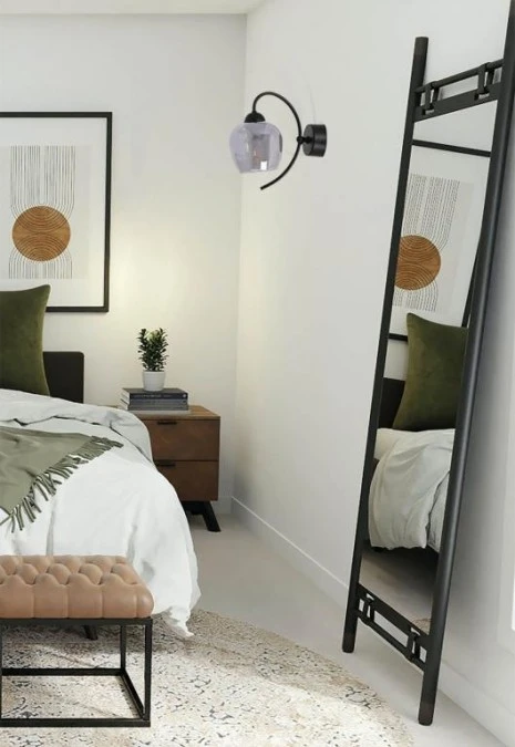 Lampa ścienna kinkiet SARA, grafitowy szklany klosz, do salonu K‑5197 Kaja Lighting - obrazek 2