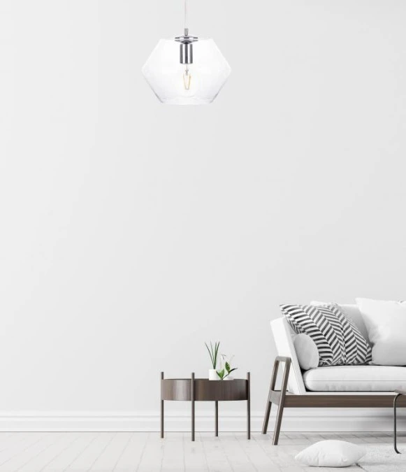 Lampa wisząca nowoczesna 1xE27 EVE SILVER - obrazek 2