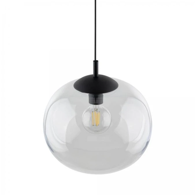 Lampa wisząca szklana kulista VIBE czarna 1xE27 4817 TK Lighting - obrazek 2