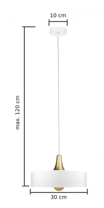 Lampa wisząca nowoczesna 1xE27 EOS WHITE/GOLD - obrazek 3