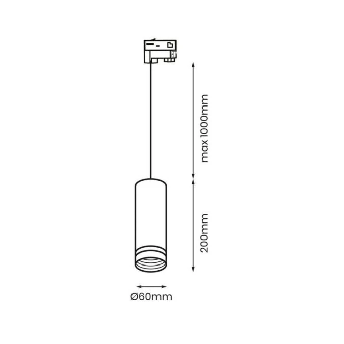 Lampa Pipe Ring Track Pendant Light White 1xGU10 ‑ 3 fazowa ML7674 EKO‑LIGHT - obrazek 2