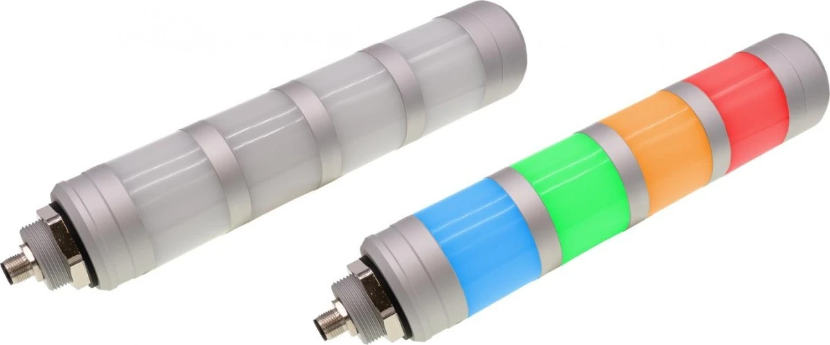 Lampa sygnalizacyjna LED, Ø50, 4 segmenty, wielokolorowa dioda LED, 4,3 W, 24 VDC, wtyczka M12 8‑PIN, IP20 EZ500330 - obrazek 1