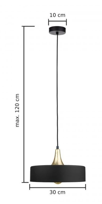 Lampa wisząca nowoczesna 1xE27 EOS BLACK/GOLD - obrazek 3