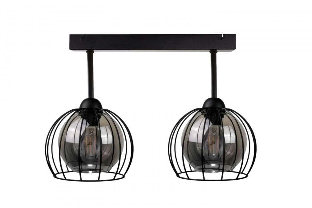 Lampa sufitowa nowoczesna loftowa 2xE27 SOLO BLACK - obrazek 1