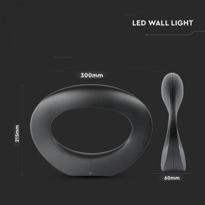 Lampa Ścienna LED 10W 1070lm 3000K IP20 Czarny 218309 - obrazek 2