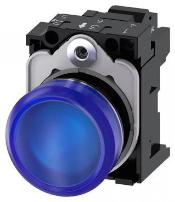 Lampka sygnalizacyjna kompletna 22mm niebieska LED 24V AC‑DC metal przył sprężynowe SIRIUS ACT 3SU1152‑6AA50‑3AA0 - obrazek 1