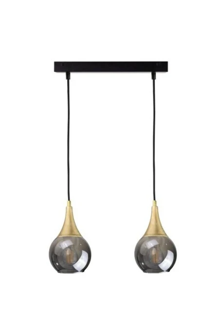 Lampa wisząca nowoczesna 2xE27 LACRIMA SMOKY/GOLD - obrazek 1
