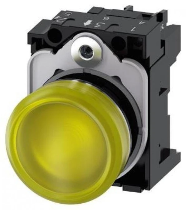 Lampka sygnalizacyjna kompletna 22mm żółta LED 24V AC‑DC metal przył śrubowe SIRIUS ACT 3SU1152‑6AA30‑1AA0 - obrazek 1