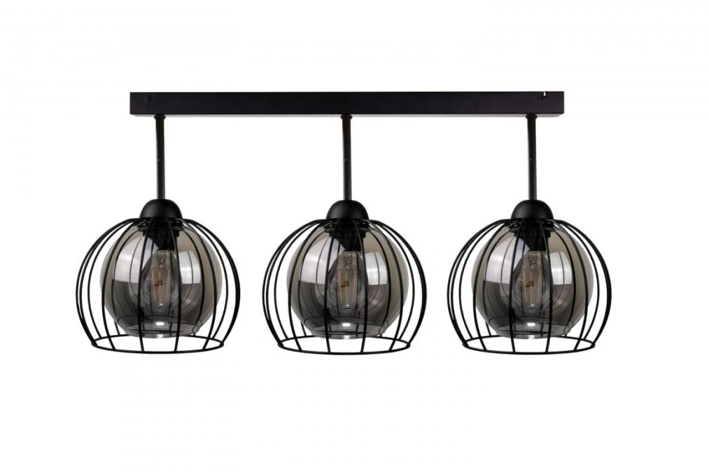 Lampa sufitowa nowoczesna loftowa 3xE27 SOLO BLACK - obrazek 1