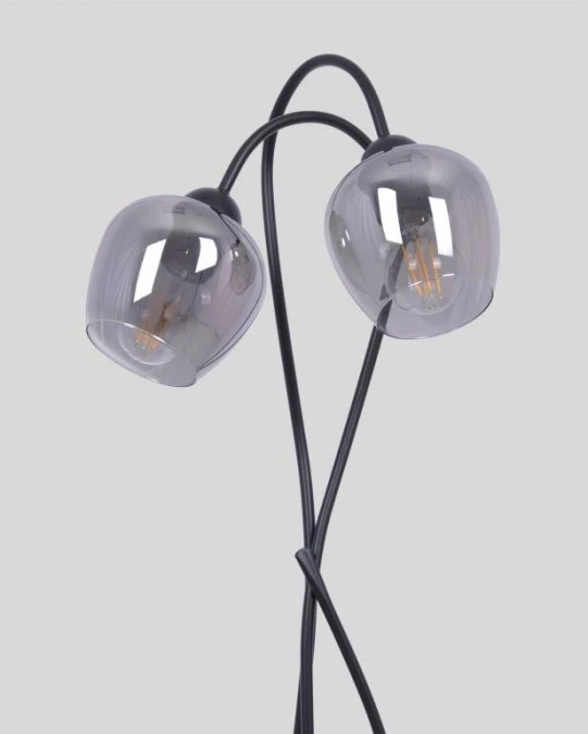 Lampa stojąca SARA czarna, 156 cm, grafitowe szklane klosze K‑5198 Kaja Lighting - obrazek 2