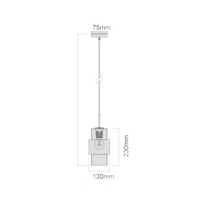 Lampa wisząca Miele dymna długa LP‑866/1P L SM/GD Light Prestige - obrazek 2