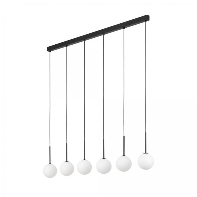 Lampa wisząca na czarnej listwie szer. 125cm MARTIN białe klosze 6xG9 4504 TK Lighting - obrazek 1