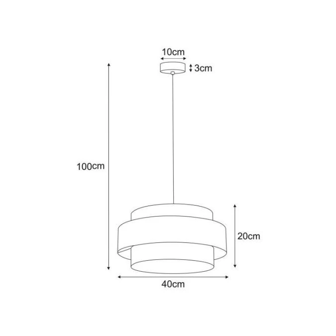 Lampa wisząca ETELA klasyczny styl podwójny klosz czarno‑szary K‑5171 Kaja Lighting - obrazek 2