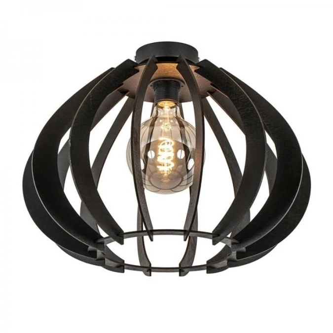 Lampa sufitowa drewno 1xE27 NORA BLACK - obrazek 1