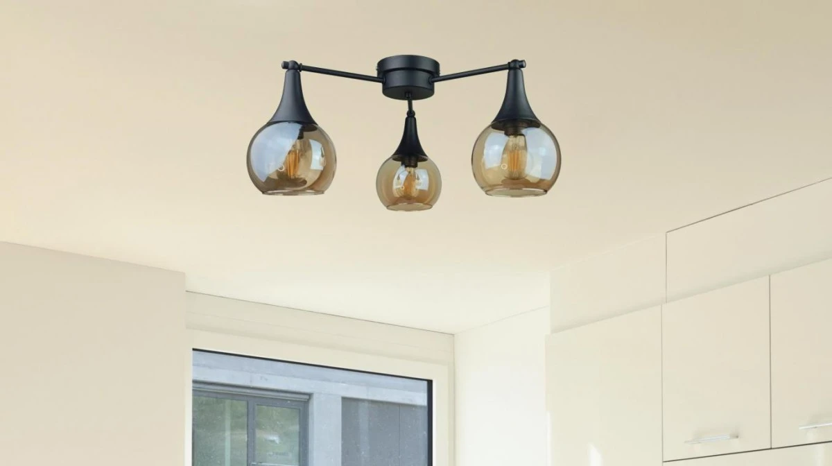 Lampa sufitowa nowoczesna 3xE27 STAR HONEY BLACK - obrazek 2