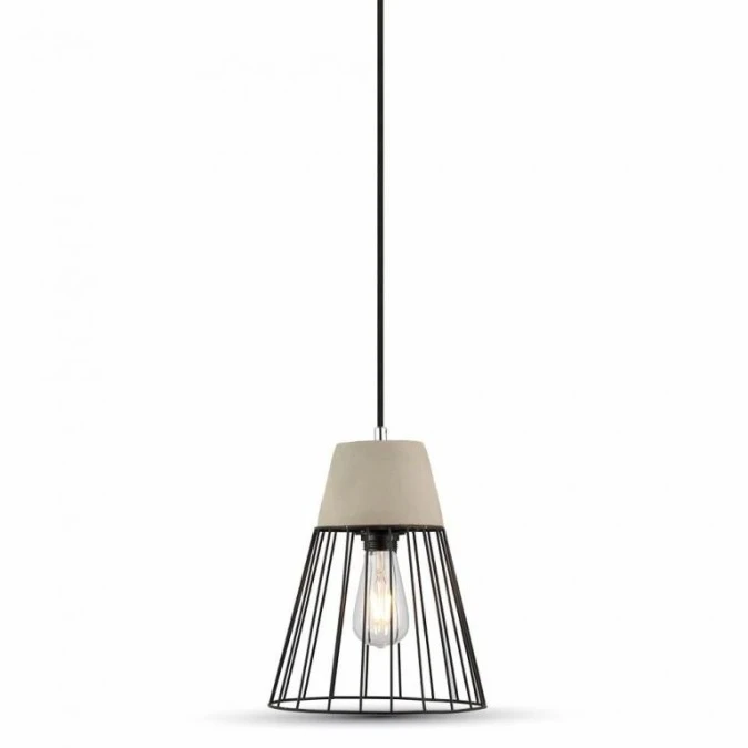 Lampa Wisząca VT‑7253 E27 Concrete+Mesh 3848 - obrazek 1