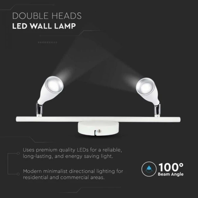 Lampa Ścienna LED 9W 840lm 3000K IP20 Biały 218266 - obrazek 3