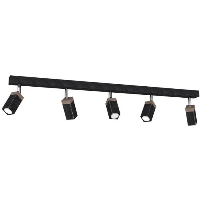 Lampa sufitowa SOLO SAWN BLACK / PATINATED WOOD 5x mini GU10 MLP7474 Milagro - obrazek 2