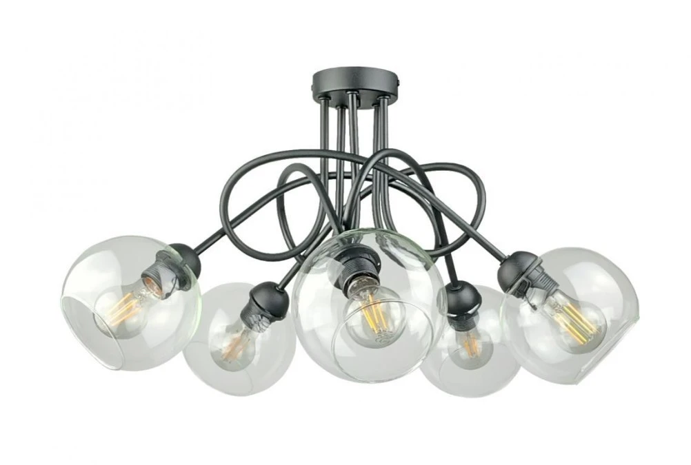 Lampa sufitowa nowoczesna 5xE27 EVIE BLACK - obrazek 1