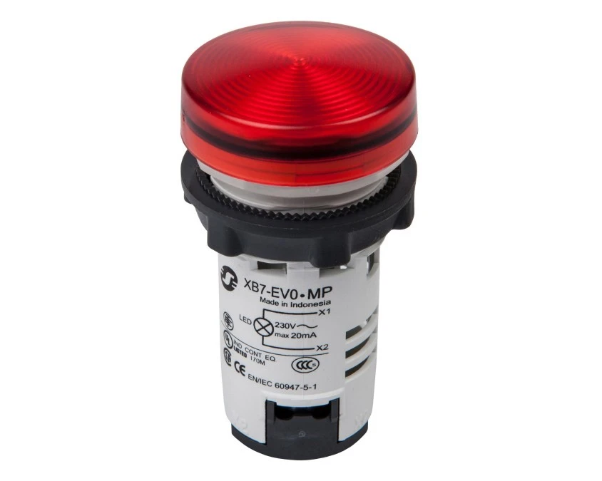 Lampka sygnalizacyjna 22mm czerwona 230‑240V AC LED XB7EV04MP - obrazek 1
