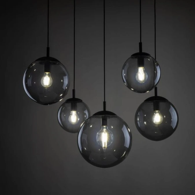 Lampa wisząca ESME 5382 grafitowe szklane klosze 5xE27 TK Lighting - obrazek 3