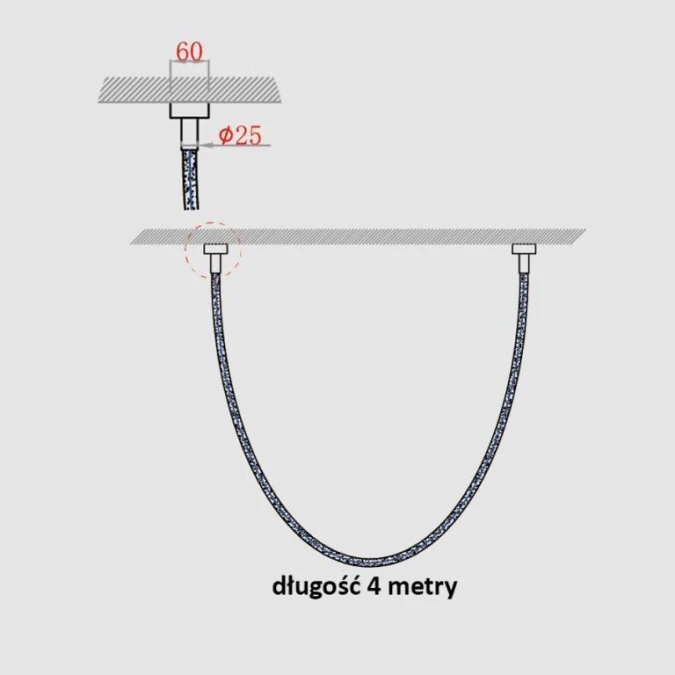 Lampa wisząca Rope Light 4M biały/złoty LP‑642/4M Light Prestige - obrazek 2