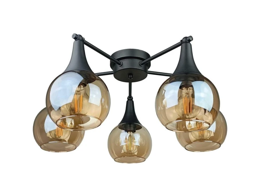 Lampa sufitowa nowoczesna 5xE27 STAR HONEY BLACK - obrazek 1